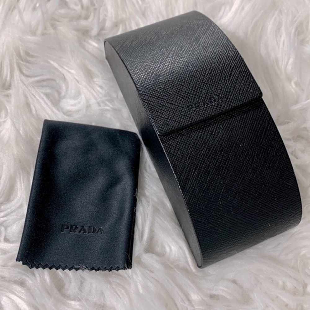 PRADA eyewear case textured velvet lined Prada microfiber cloth magnetic closure